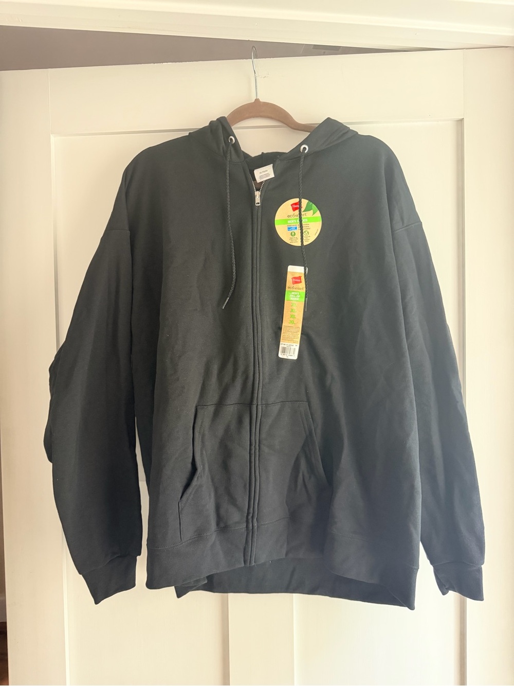 Hanes Black EcoSmart Full-Zip Men's Hoodie